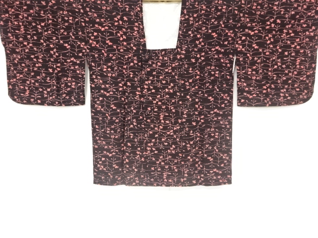 アンティーク　草花模様上代紬道行コート